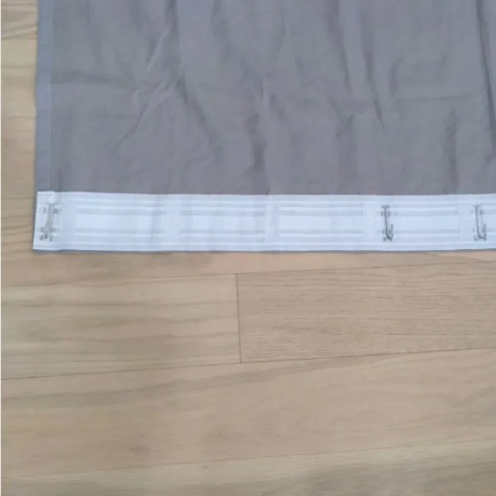 2 Pairs: IKEA Curtain VIVAN Gray Sheer Panel Window with Hardware Hemmed 79 x 55